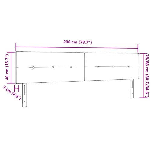 LED глава с LED ленти Сив 200 cm Кадифе