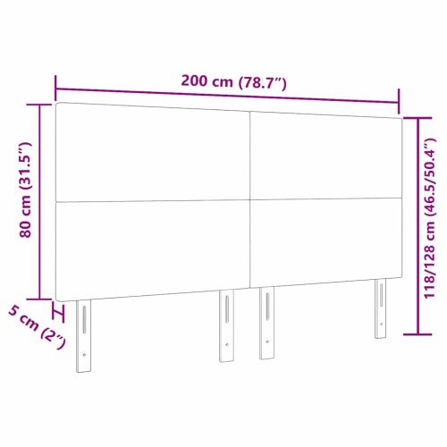 LED глава с LED ленти Тъмен сив 200 cm Кордюрова тъкан