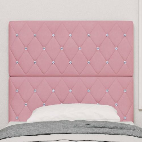 LED глава с LED ленти с таблото Розово 90 cm Кадифе