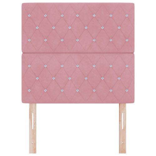 LED глава с LED ленти с таблото Розово 90 cm Кадифе