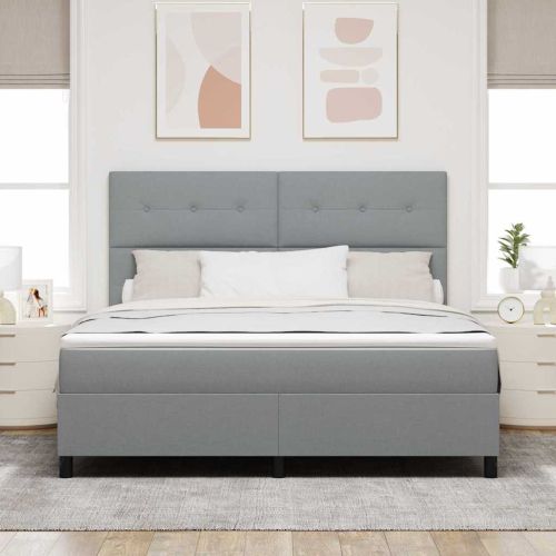 Легло с пружинирана основа Светлосиво 180 x 200 cm текстил