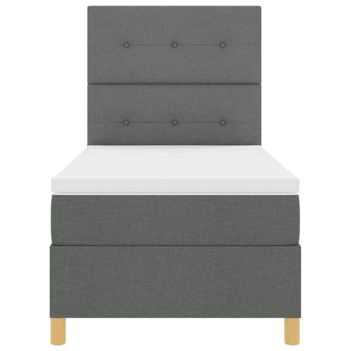 Легло с пружинирана основа Тъмен сив 80 x 200 cm текстил