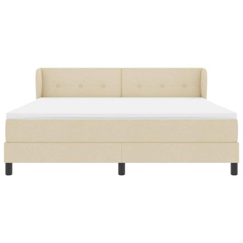 Легло с пружинирана основа с матрак Крем 180 x 200 cm текстил