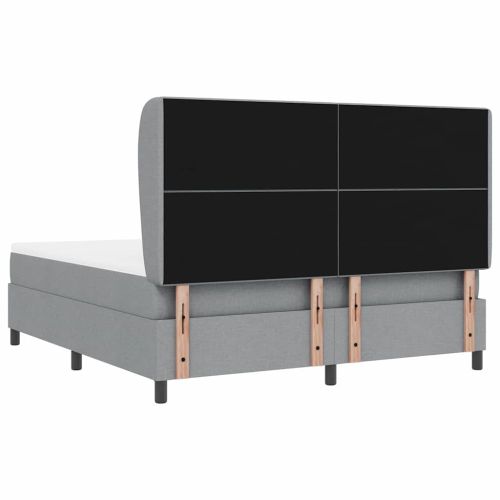 Легло с пружинирана основа Светлосиво 180 x 200 cm текстил