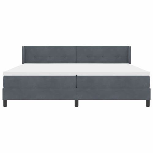 Легло с пружинирана основа Тъмен сив 200 x 200 cm Кадифе
