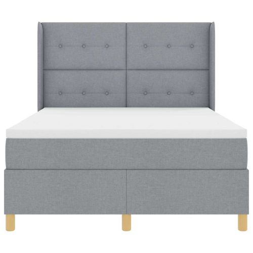 Легло с пружини с матрак Светлосиво 140 x 200 cm текстил