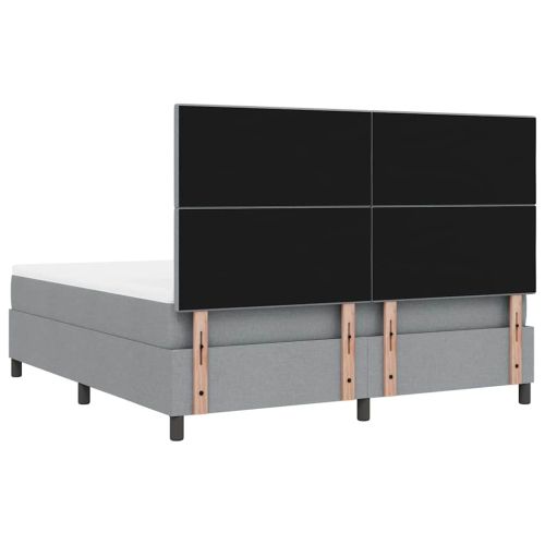 Легло с пружинирана основа Светлосиво 180 x 200 cm текстил
