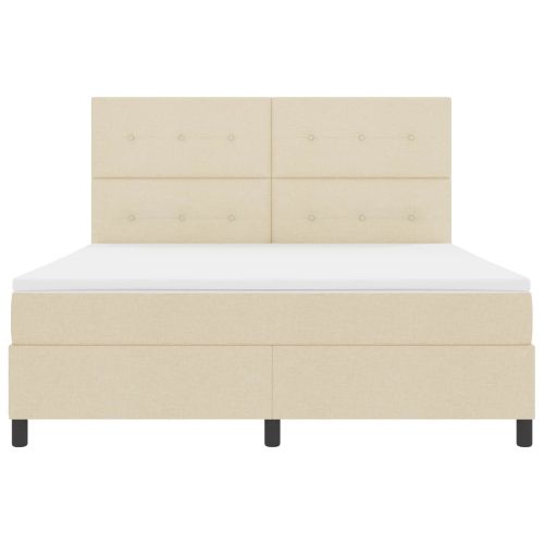 Легло с пружинирана основа с матрак Крем 180 x 200 cm текстил