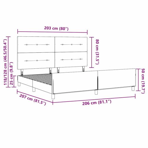 Рамка за легло с таблото Синьо 200 x 200 cm текстил
