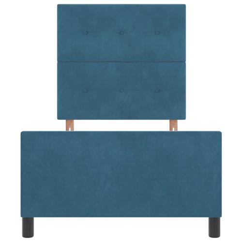 Легло с пружинирана основа Тъмен син 80 x 200 cm Кадифе