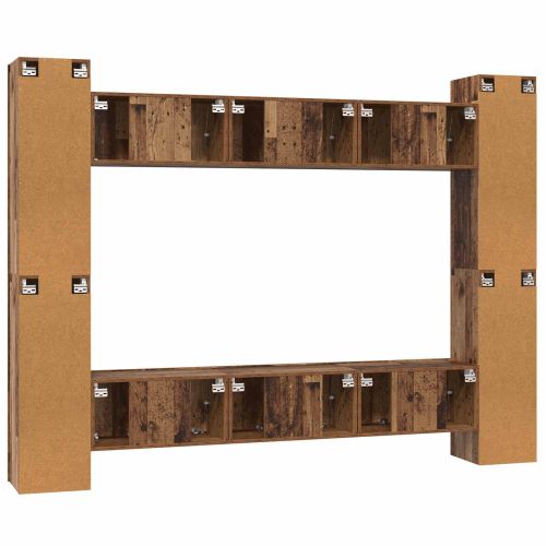 Комплект ТВ шкаф 10 pcs Старо дърво 30,5 x 30 x 90 см