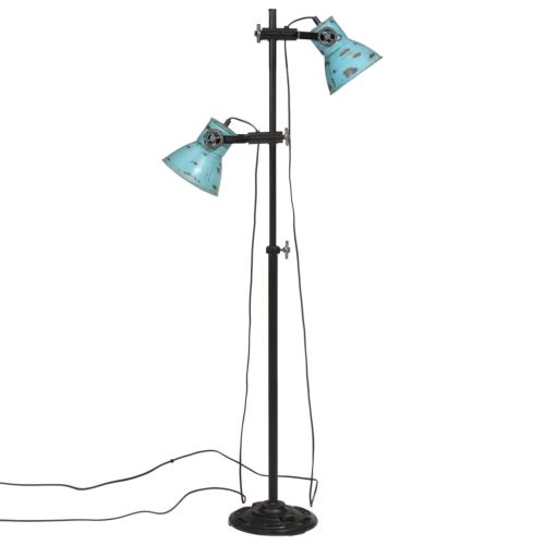 Подова лампа 25 W винтидж състарено синьо 25x25x90/140 см E27