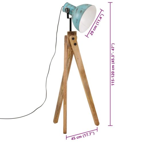 Подова лампа 25 W винтидж състарено синьо 45x45x120 см E27