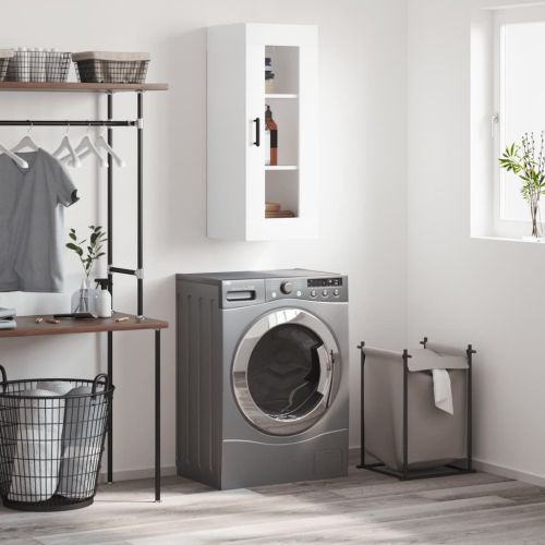 Стенен шкаф бял 34,5x34x90 см