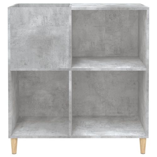 Шкаф за грамофонни плочи сив 84,5x38x89 см инженерно дърво