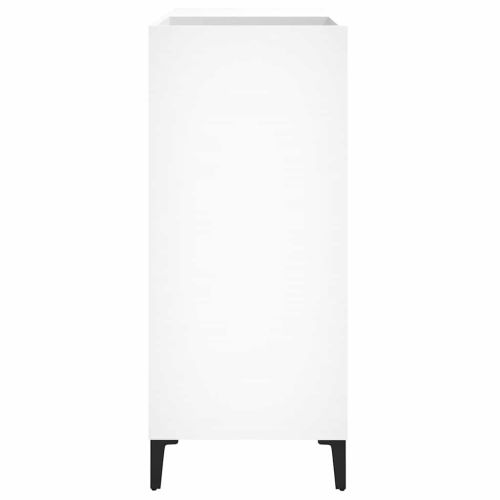 Шкаф за грамофонни плочи бял 84,5x38x89 см инженерно дърво