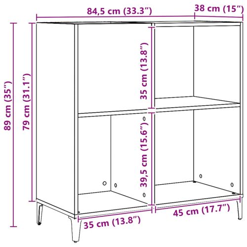 Шкаф за плочи Artisan Oak 84,5x38x89 cm Инженерна дървесина