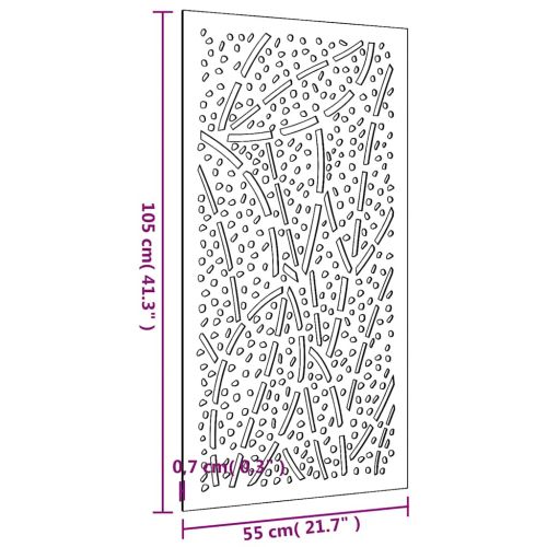 Градинска декорация 105x55 см кортенова стомана дизайн с листа