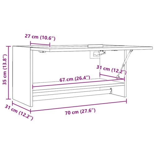 Гардероб, бял, 70x32,5x35 см, инженерно дърво