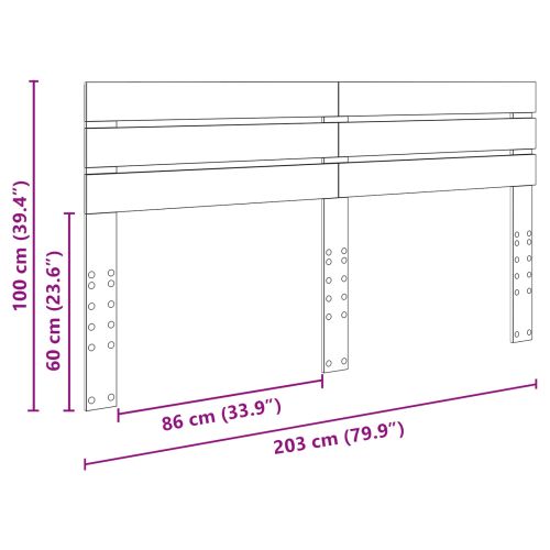 Облегалка за глава Старо дърво 200 cm Инженерно дърво