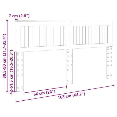 Облегалка за глава Бяло 160 cm Инженерно дърво