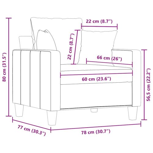 Кресло, светложълто, 60 см, текстил