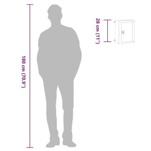 Контролен шкаф Сив 28 x 13 x 28 см ABS пластмаса