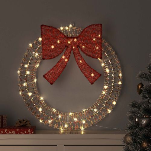 Венец 60 LED светодиода Топло бяло 76 x 76 x 8 см PET