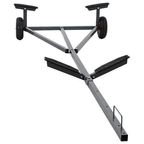 Трейлър за лодки Сребрист 302 x 107 x 42 см Стомана