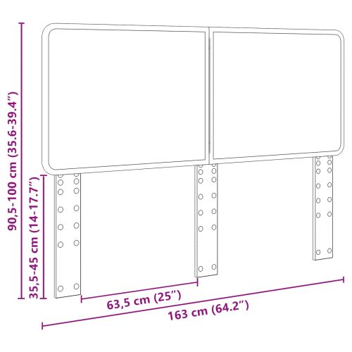 Облегалка за глава Сонома дъб 160 cm Инженерно дърво