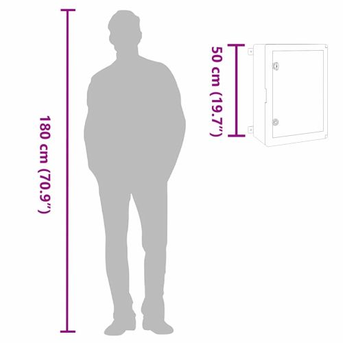 Контролен шкаф Сив 42 x 19,5 x 50 см ABS пластмаса
