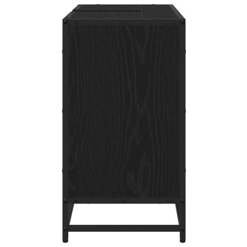 Шкаф за баня с рафт Черния дъб 80 x 33 x 60 см Инженерно дърво