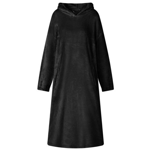 Одеяло с качулка Черно s Фланела