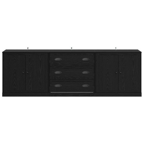 Скейдбордове с чекмедже 3 pcs Черен дъб 210 x 35,5 x 67,5 см