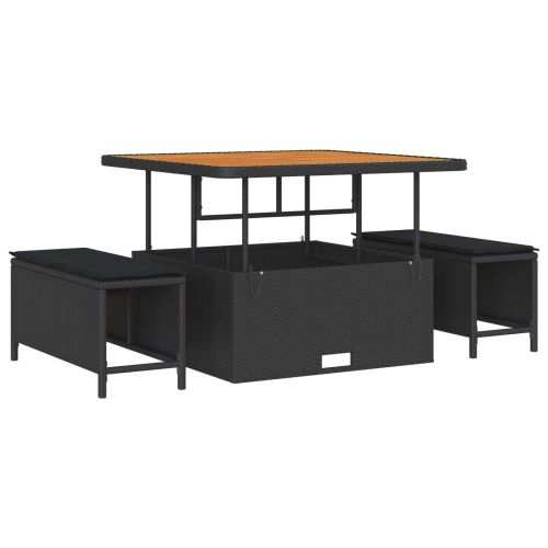Градински Софа Комплект 12 pcs Черно полиратан