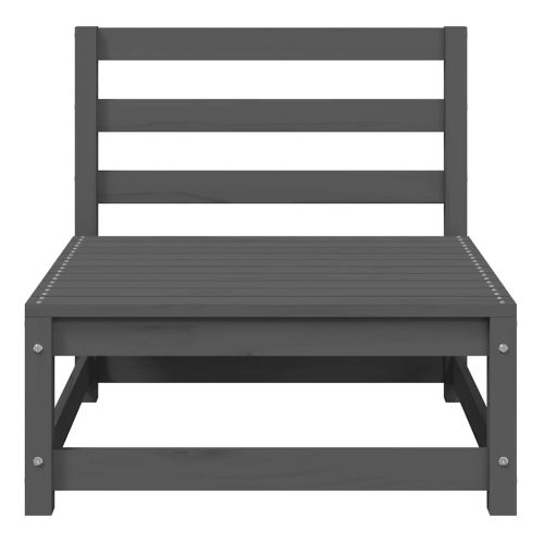 Градински лаундж комплект, 2 части, сив, бор масив