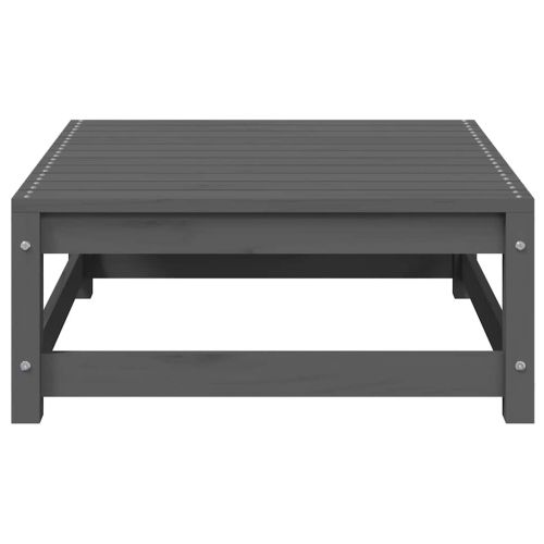 Градински лаундж комплект, 2 части, сив, бор масив