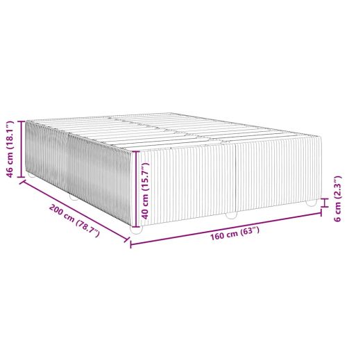 Рамка за легло без матрак, черна, 160x200 см, плат