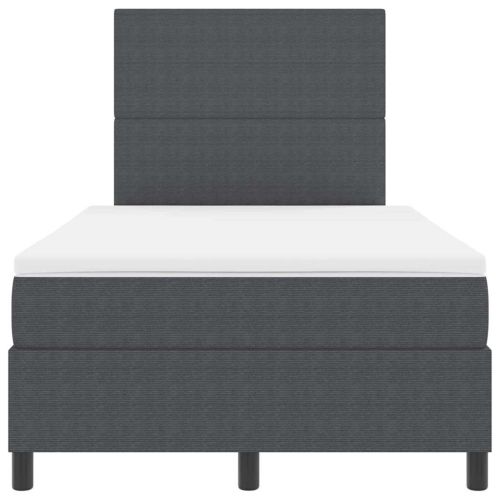 Легло с пружинирана основа Тъмен сив и бял 120 x 190 cm
