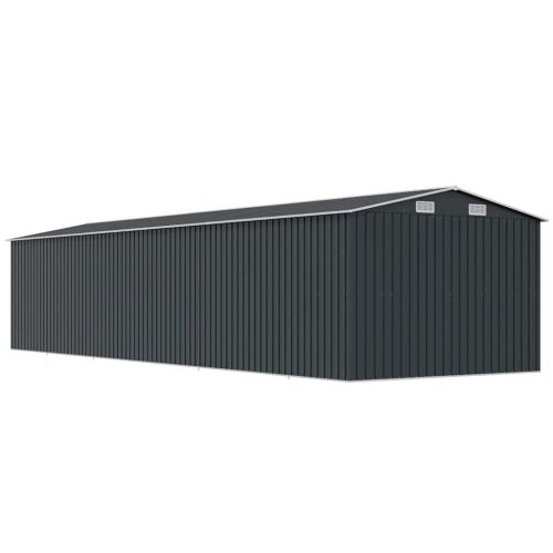 Градинска барака, антрацит, 257x779x181 см, поцинкована стомана