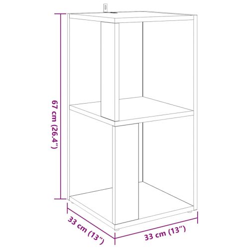 Ъглов шкаф, бял, 33x33x67 см, инженерно дърво
