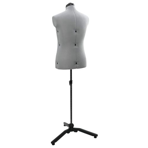 Регулируема манекенка за дрехи мъжка Сив 37.5-45.5 инча текстил
