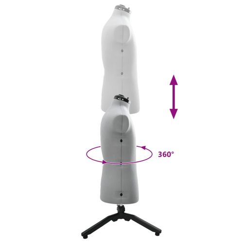 Регулируема манекенка за дрехи мъжка Сив 37.5-45.5 инча текстил