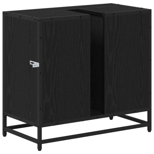 Шкаф за баня с рафт Черния дъб 65 x 33 x 60 см Инженерно дърво