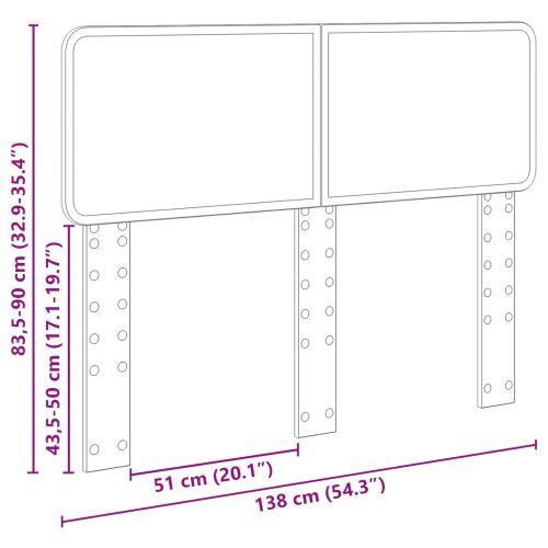 Облегалка за глава Димян дъб 135 cm Инженерно дърво