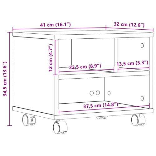 Стойка за принтер Черния дъб 41 x 32 x 34,5 см