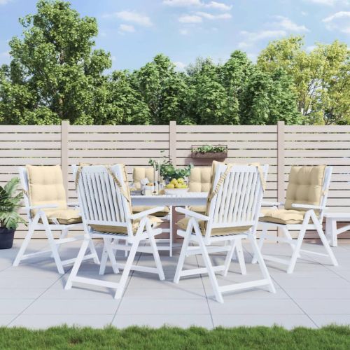 Възглавници за стол ниска облегалка 6 бр бежови Оксфорд плат