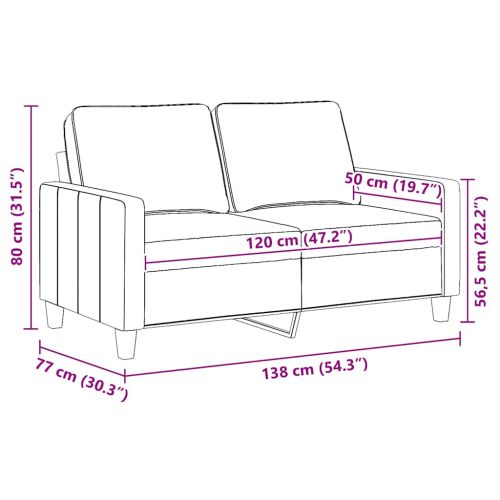 2-местен диван, Таупе, 120 см, плат