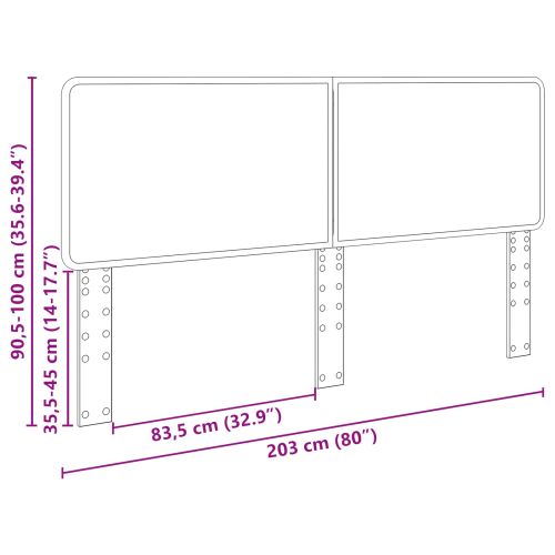Облегалка за глава Черния дъб 200 cm Инженерно дърво