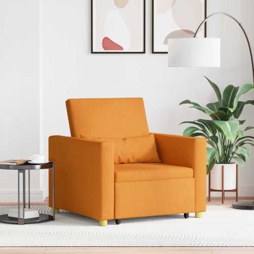 Разтегателен диван с единично легло Тъмножълто 90 x 165 x 87 см